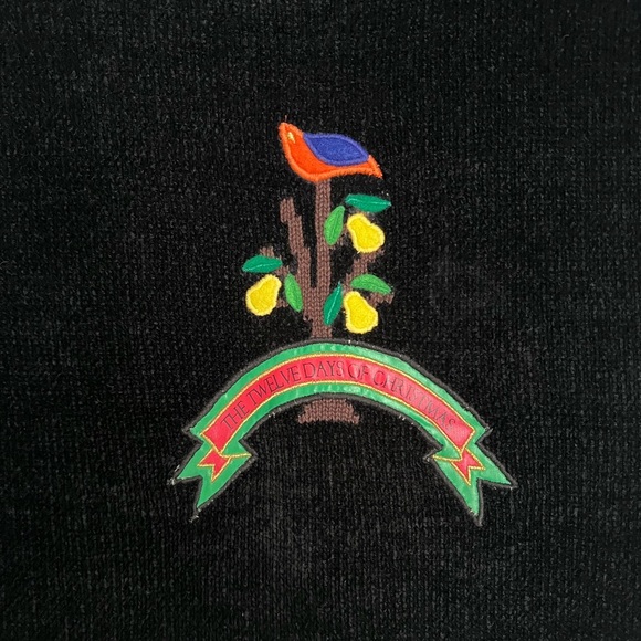 SHARON YOUNG Black Sweater Vest Birds Ducks Swan Women S Embroidered VNTG Button - Picture 4 of 7